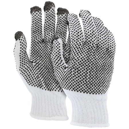 Mcr Safety Gloves, Reg Dot 2 Side White 7 Gauge, M, 12PK 9660M